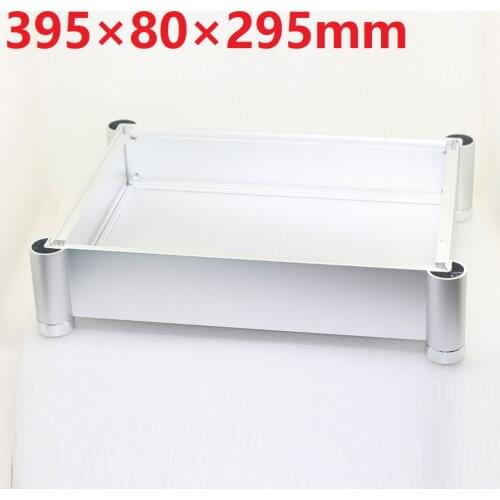 DAC Decoder Shell Aluminum Power Amplifier Housing Supply Chassis DIY Curved Design Case Preamp Headphone Amp Box D295 W395 H80
