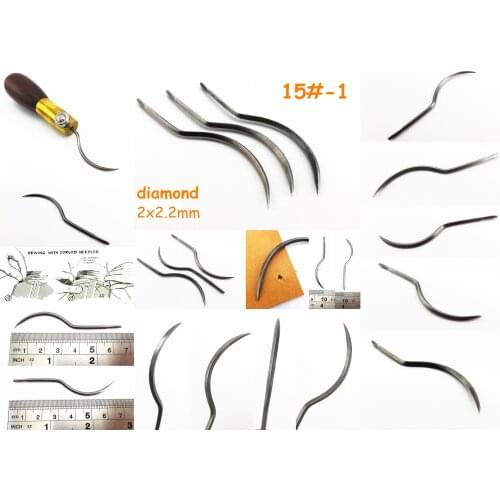 Leather Craft Shoemaker Cobbler Pierce Hole Arc Bent Curved Diamond Needles Awl Tool Set Knife Cutter Punch Chisel Edger Groover