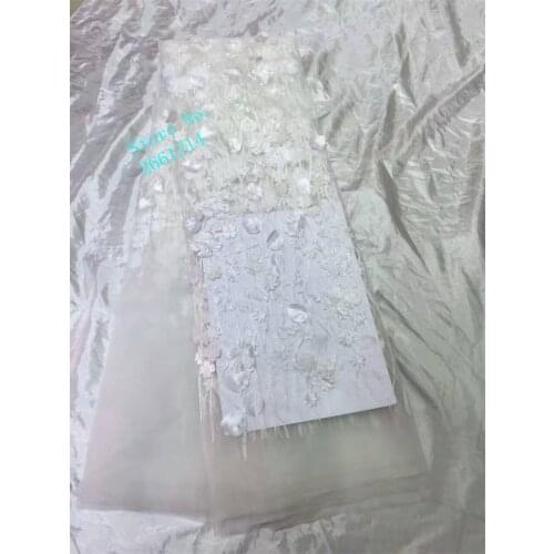 2017 hot selling 3d African Lace High Class French Lace Fabric with beads black mesh African Lace Fabric For Nigerian Wedding