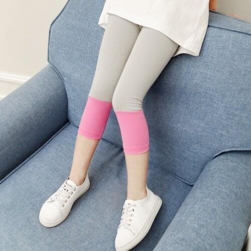 Girls Leggings Thin Summer Girls Big Childrens Trousers 2021 New Small Feet Pants Kids Cropped Pants