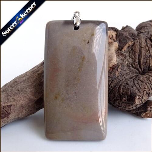 Mens Pendant Square Shape Real Natural Picasso Jaspers Stone Beads For Jewelry Making DIY Polar Jades Necklace Material ZS795