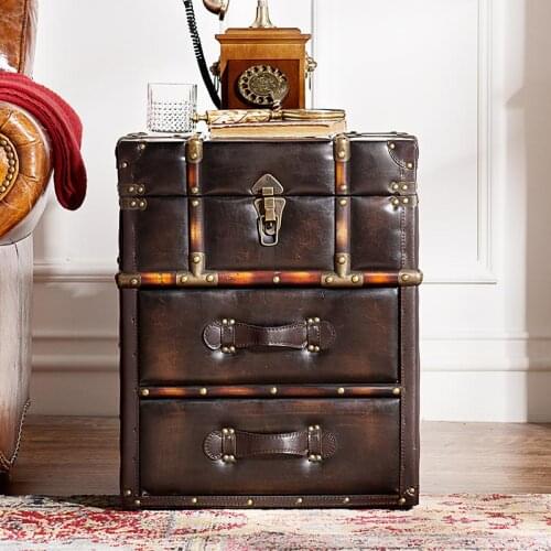 Odd ranks yield American style furniture, PU leather box Chinese Shield series coffee table corner a few / Bedside sale h