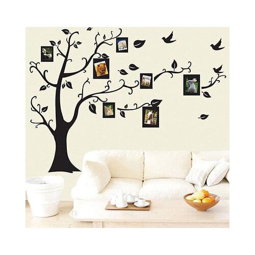 New Large 200*250Cm/79*99in Black 3D DIY Photo Tree PVC Wall Decals/Adhesive Family Wall Stickers Mural Art Home Decor Small