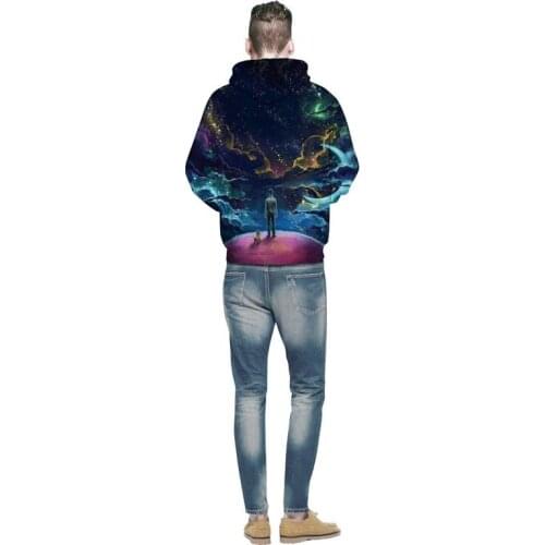 New Autumn Mens Pullover Fashion Match Color Printing Hoody Tops Casual O-Neck Hoodies Loose Fit Unisex Hooded Sweatshirts