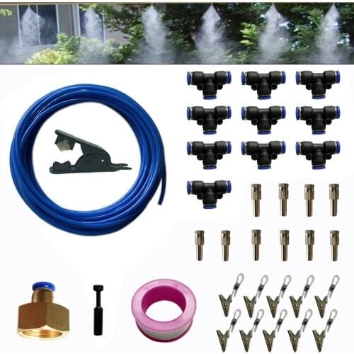 S373 Water Tap Pressure 6mm Fine Atomization Nozzles 0.4mm Brass Misting Sprayers Irrigation Disinfection Cooling Misting System