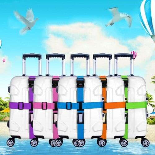 Luggage Strap Cross Belt Packing Adjustable Travel Suitcase Nylon 3 Digits Password Lock Buckle C66
