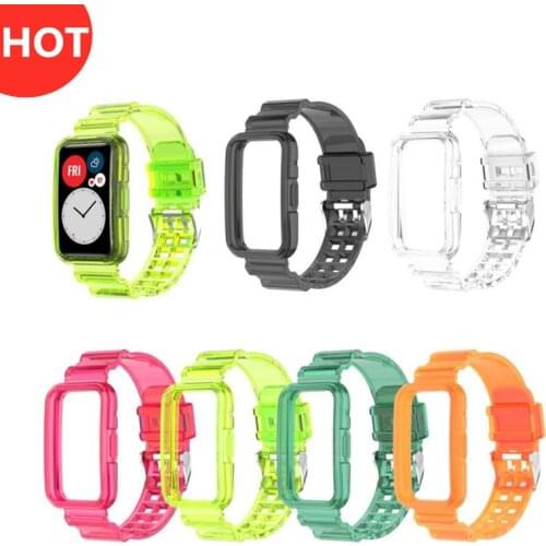 Transparent Band Strap For Huawei Watch Fit Smart Watch Bracelet Silicone Replacement Clear Wrist Strap For Huawei Watch Fit