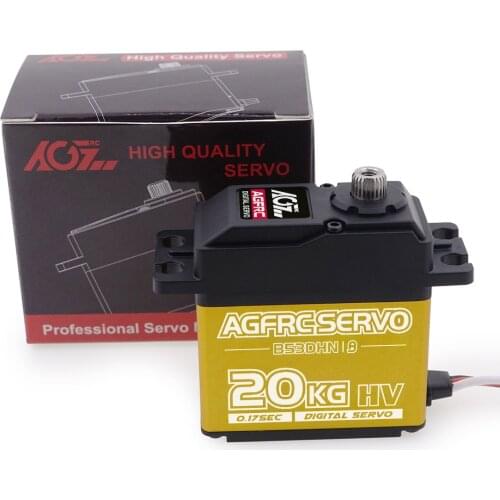 AGFRC B53DHN Fast Speed 0.17Sec 20KG Titanium Gear HV Programmable Digital DC Servo Motor for RC Car Part Aircraft Robot Models