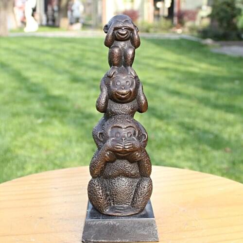 Say not to listen to watch the monkey bronze statue Home Furnishing copper crafts business gift decoration decoration