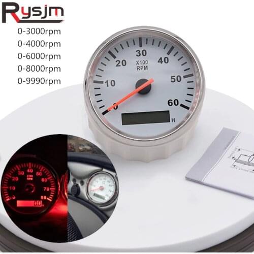 Diesel Engine Tachometer Car Boat Marine Tacho Meter Gauge 6000 rpm 8000 rpm With Hour Meter fit for Peugeot for BMW for Ford