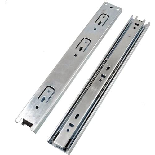 Uxcell 2 Pcs Silver Tone 3 Sections Ball Bearing Drawer Slide 275mm Length