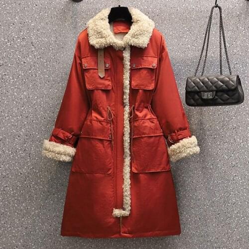 Winter Women Thick Warm Mid-Long Hooded Parkas Jackets Fur Inside Female Slim Padding Parkas Ladies Office Lady Streetwear H358