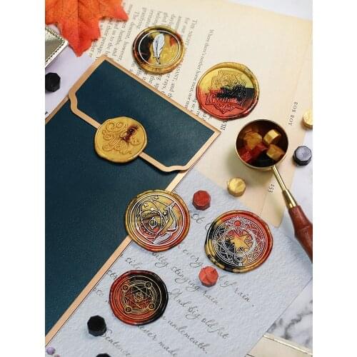 100pcs Retro Octagon Sealing Wax Beads Wax Seal Stamp Beaded for Wedding Vintage Craft Decor Card Making Tools