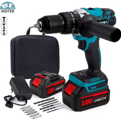 13MM Brushless Cordless Impact Drill 20+3 Torque Electric Screwdriver Electric Hammer Drill For 18V Makita Battery