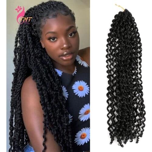 18 Inch Long Passion Twist Crochet Hair Extensions Synthetic Kinky Curly Spring Twist Hair Braids Extensions For Black Woman