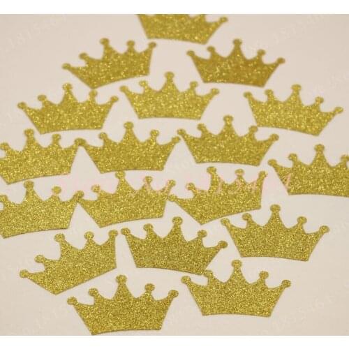 200pcs Gold Glitter Crown Confetti Princess Prince Birthday Decoration Party Supplies Table Scatter Decoration