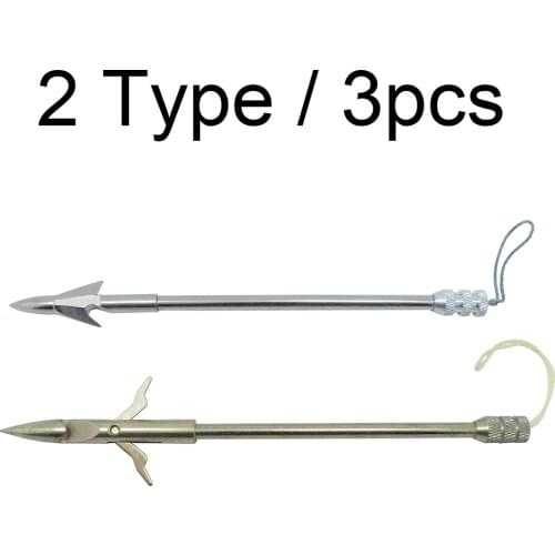 3pcs Steel Slingshot Fishing Darts Catapult Broadheads Arrowheads Practice Fish Tips