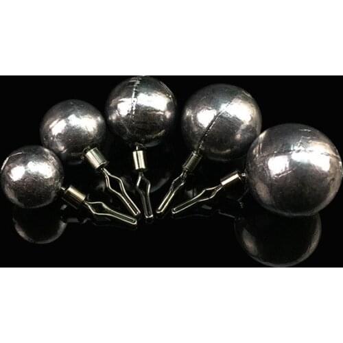 30PCS TOPIND Drop shot ball weight Lead drop fishing belt with round round lead with Line clip round lead fall for the sea pole