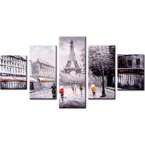 5 Panels Abstract tower landscape Canvas Print Painting Modern Canvas Wall Art for Wall Picture Home Decor Artwork
