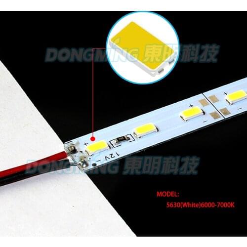 6pcs U profile led lights DC 12V PC milky/clear cover led luces strip 5630, luces aluminum led light bar, 50cm led bar light