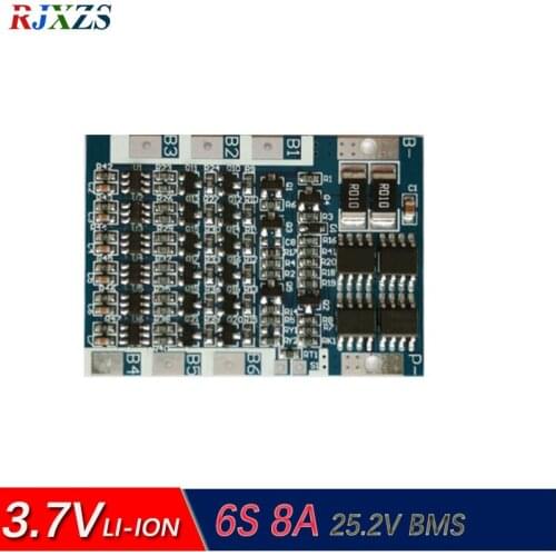 6S 8A 25.2V lipo lithium Polymer BMS/PCM/PCB battery protection circuit board for 6 Packs 18650 Li-ion Battery Cell