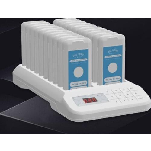 White restaurant guest pager 20 pagers 315Mhz or 433.92Mhz order ready vibrator