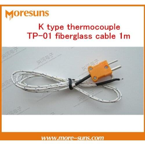Free ship 10pcs High quality K type thermocouple/temperature measuring temperature probe TP-01 fiberglass cable 1m