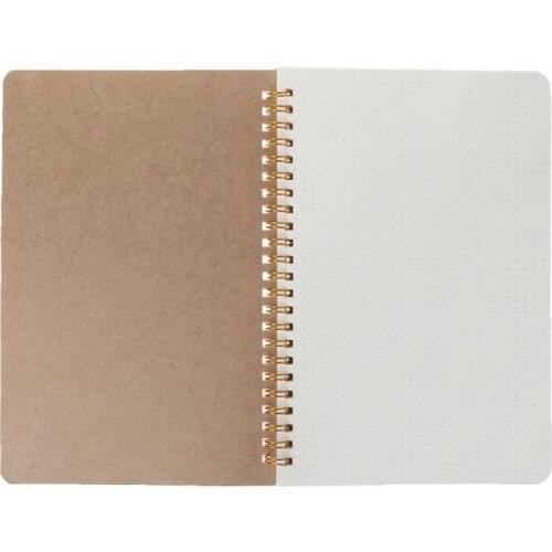 A5 Bullet Notebook Kraft Dot Grid Time Management Blank Book Spiral Journal Weekly Planner School Office Supplies