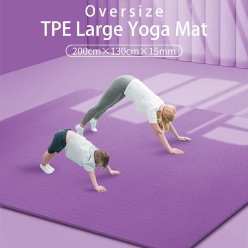 Yoga Mat Oversize For Two 200*130cm No-Slip 15mm Thick ECO TPE Exercise Mat Home Fitness Gymnastic Body Shape Training Kids Play