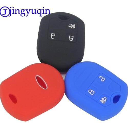 Jingyuqin Remote 3 Buttons Car Key Cover Case For Ford Flex F150 F250 F350 F450 Explorer Edge Mustang Expedition Taurus Fusion