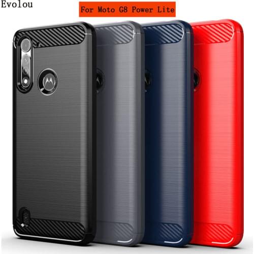 For Motorola G8 Power Lite G8 Plus One Action Case Soft Carbon Fiber Texture Brushed Shockproof Phone Case for Moto G8 Play