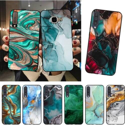 YNDFCNB Marble Texture Stone Black Cell Phone Case For Samsung A51 A71 A40 A50 A70 A10 A20 A30 A6 A7 A8 A9