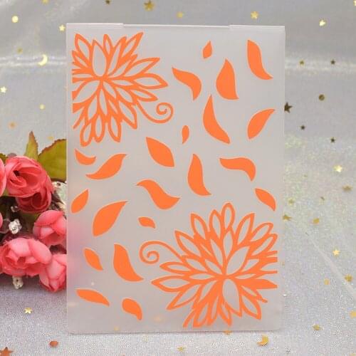 Flowers Pattern 3D Embossing Folders for DIY Scrapbooking Paper Card Making Craft Plastic Embossing Template Stencil