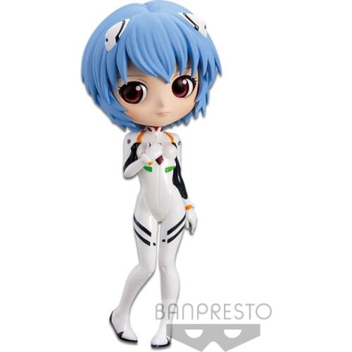 Evangelion Eva Anime Ayanami Rei Action Figures Q Posket Neon Genesis Primary color Model Hand-Made PVC Collectible Toy Gifts