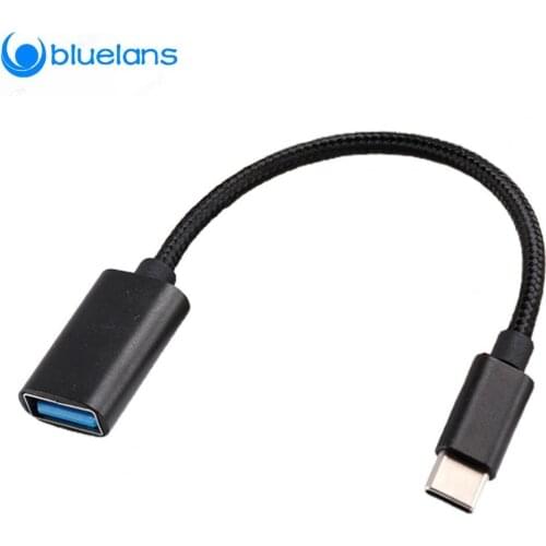 Nylon Braided Data Cable TYPE-C Converter USB 3.0 Male To USB Female Cable USB-C Android OTG Adapter Cable For Car MP4 Phone