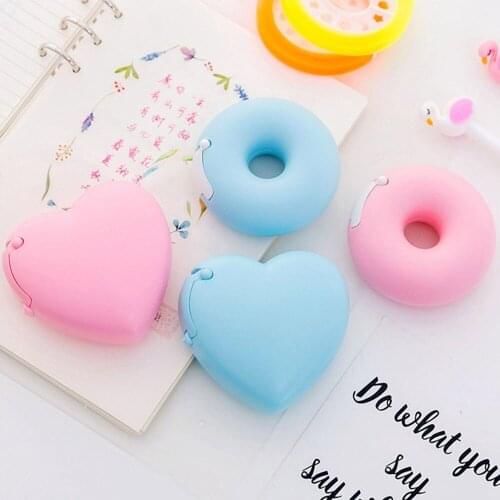 Candy Color Masking Tape Cutter Design Of Love Heart/Donut Shape Washi Tape Cutter Office Tape Dispenser School Office Supplies
