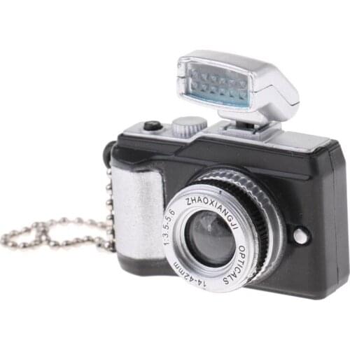 1:8 Scale Dollhouse Miniature Digital SLR Camera Dolls House Decoration Accessory Black