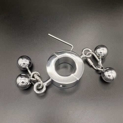 Metal Penis Ring Heavy Duty Chastity Cock Ring Sex Toys Man Stretcher Scrotum Stimulation Lock Training Device Testicle Clamp