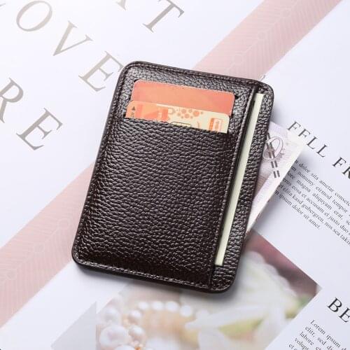 Fashion Purse Women Men PU Leather Pattern Solid Color Credit ID Card Holder Money Bag Casual Mini Coin Purse Card Wallet