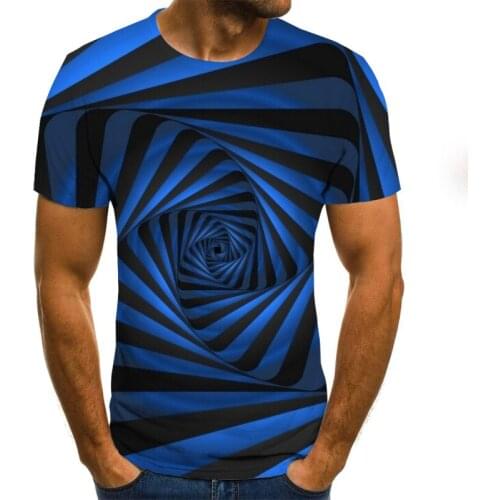 2020 new Summer Fashion Colorful 3D Printing Short Sleeve Men T-Shirt Casual Round Neck T-shirt Fun Vision Pattern Street Clot