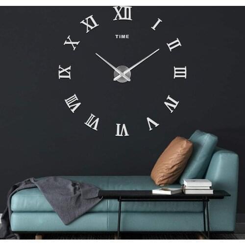 Promotion Wall Clock Roman Mirror Wall Clocks Home Decor Large Roman Mirror Fashion Modern Design 3D DIY Wall Clock Watch