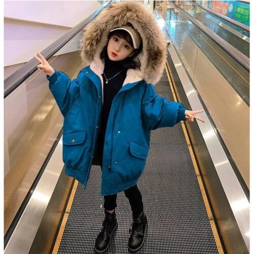 New Fashion 5 Colors Baby Girl Clothes Winter Coats For 2-12Yrs Children Winter Baby Girls Jackets Kids Hooded Outerwear Coat