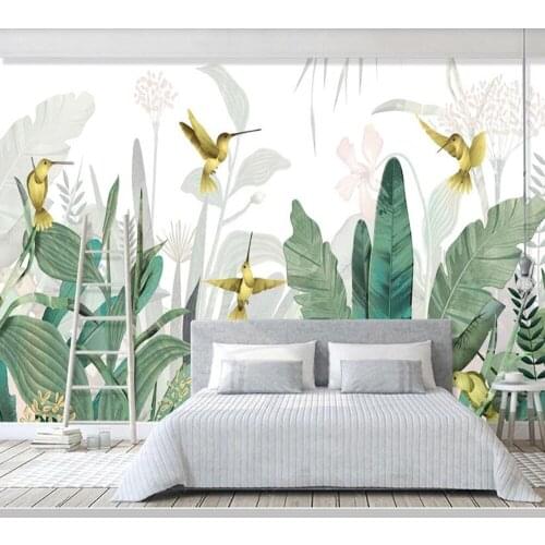 Papel de parede Modern Southeast Asian plant forest 3d wallpaper mural,living room TV wall bedroom wall papers home decor
