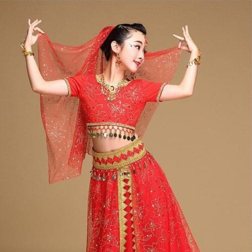 Girl Belly Dance Clothing Children Day Indian Bellydance Performance Suit Kids Oriental Professional Practice Costumes H4588