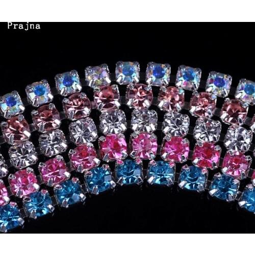 Prajna Rhinestone Applique Crystals Strass For Cloth Rhinestone Chain Trim 2.8 mm Class Thermomix Rhinestones Sewn DIY Craft Z
