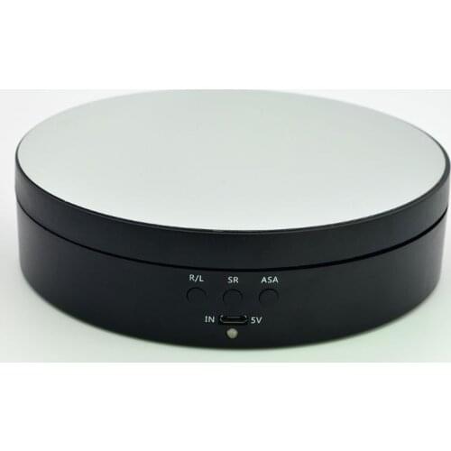 3 Speeds Electric Rotating Display Stand Mirror Turntable Jewelry Holder Battery USB Power
