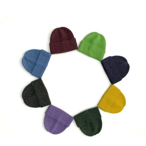 KENSHELLEY High Quality Winter Beanie Fashion Plain Candy Color Beanies Soft Wool Knitting Beanie Hats For Adults