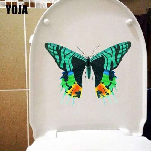 YOJA 21.1X23.7CM Gorgeous Butterfly Home Room Decor WC Toilet Decal Cartoon Wall Sticker T1-2188