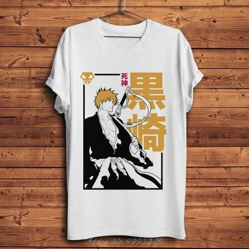 BLEACH Ichigo Funny Anime T Shirt Men New White Casual Tshirt O-neck JAPAN Manga Unisex Streetwear t-shirt