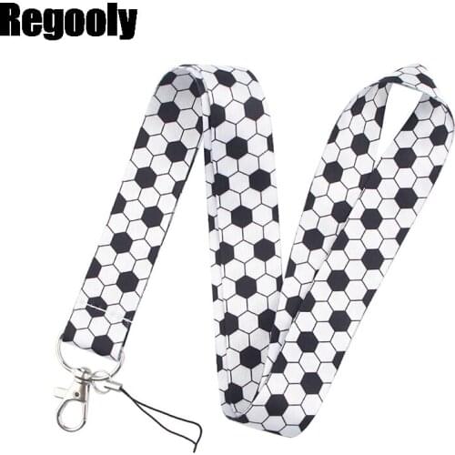 10pcs Football Lanyard Keys Phone Holder Funny Neck Strap With Keyring ID Card DIY Animal webbings ribbons Hang Rope